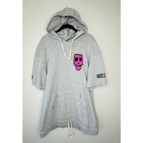 Purple Haus Other - Purple Haus Machine Cut Short Sleeve Kangaroo Pouch Hoodie Pullover Sweater 2XL